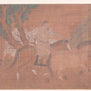 Chinese school: 'Two riders and eight horses', ink and colour on silk, probably Ming — 照片 4