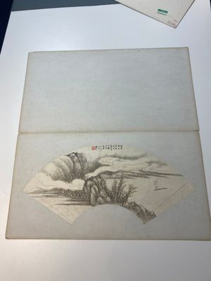 Chinese school: Vier waaiervormige schilderijen, inkt en kleur op papier, gesigneerd Bosheng 博生, 19/20e eeuw — foto 3