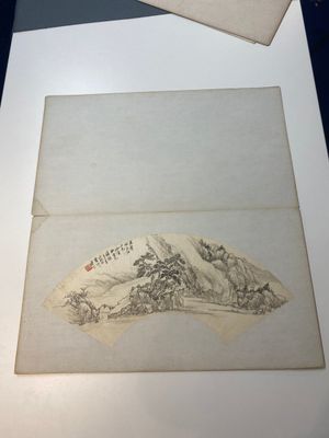Chinese school: Vier waaiervormige schilderijen, inkt en kleur op papier, gesigneerd Bosheng 博生, 19/20e eeuw — foto 5