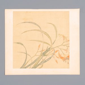 Chinese school: Vijf diverse werken met landschappen en bloemen, inkt en kleuren op zijde, gesigneerd Zizhou 子帚, 19/20e eeuw — foto 8
