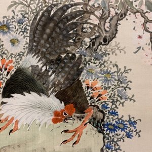Chinese school: Vogels bij bloesemtakken, waterverf en inkt op zijde, 18/19e eeuw — foto 8