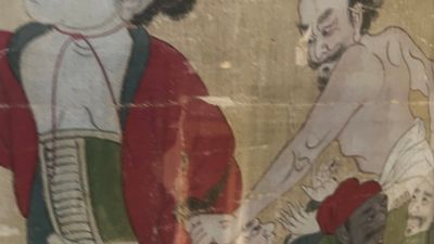 Chinese school: 'Volksverhaal', inkt en kleur op zijde, 19e eeuw — foto 6
