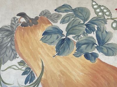 Chinese school: Zes werken met vogels, bloemen en fruit, inkt en kleur op papier, 19/20e eeuw — foto 30