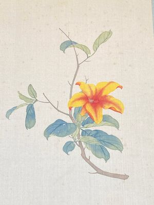 Chinese school: Zeven werken met vogels en bloemen, inkt en kleur op zijde, gesigneerd Jinghan 景涵, 19/20e eeuw — foto 5