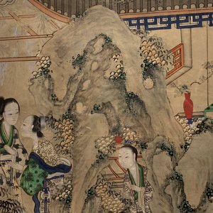 Chinese school: Zicht op het lentepaleis, 16/17e eeuw en 'Guanyin met dienaars', 19e eeuw — foto 12