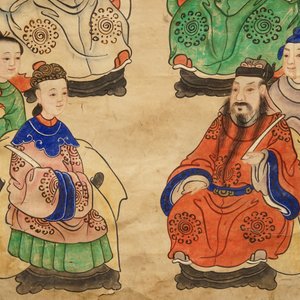Chinese school: Zicht op het lentepaleis, 16/17e eeuw en 'Guanyin met dienaars', 19e eeuw — foto 8