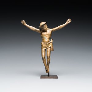 Christ en bronze partiellement doré, probablement France, 15/16ème — photo 1