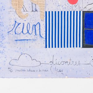 Christian Silvain (1950): 'Rencontres', mixed media and collage on paper, multiple (41/50), signed and dated 1992 — 照片 4
