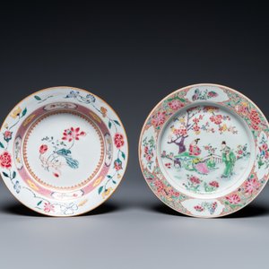 Cinq assiettes en porcelaine de Chine famille rose, Yongzheng/Qianlong — photo 4
