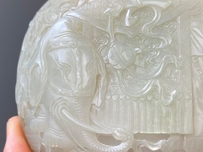Cinq boucles de ceintures sculptées en jade blanc, Chine, Qing — photo 16