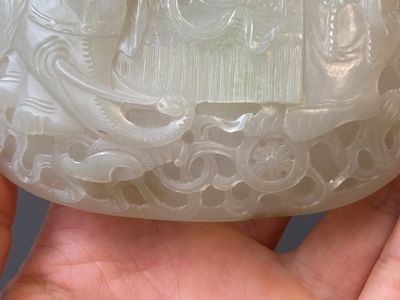 Cinq boucles de ceintures sculptées en jade blanc, Chine, Qing — photo 18