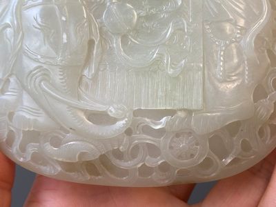 Cinq boucles de ceintures sculptées en jade blanc, Chine, Qing — photo 19