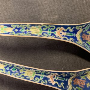 Cinq cuillères en porcelaine de Chine à fond bleu, dont une paire marque et époque de Tongzhi — photo 12