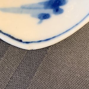 Cinq grandes cuillères en porcelaine de Chine en bleu et blanc, famille rose et vert monochrome, 19/20ème — photo 9