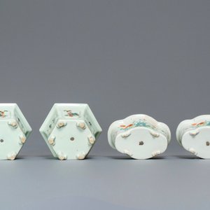 Cinq jardinières et quatre assiettes en porcelaine de Chine, 19/20ème — photo 9