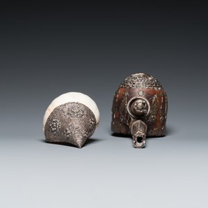 Cinq objets rituels en cuivre, argent, jade et bois, Tibet, 19/20ème — photo 13