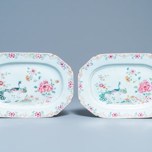 Cinq pièces en porcelaine de Chine famille rose à décor de deux paons, Qianlong — photo 2