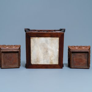 Cinq socles en bois sculpté, Chine, 19/20ème — photo 12