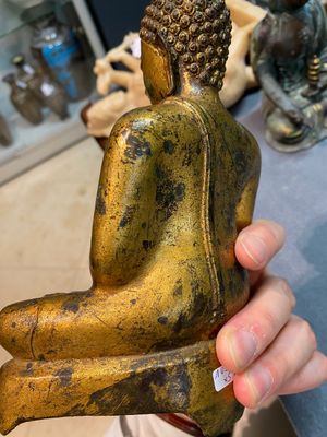 Cinq statuettes en albâtre, bronze et cuivre, Asie, 19/20ème — photo 5