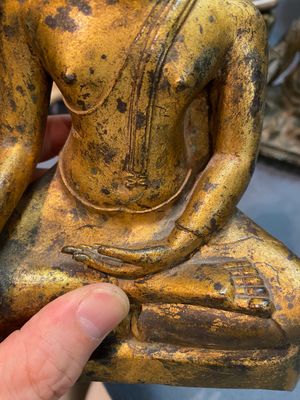 Cinq statuettes en albâtre, bronze et cuivre, Asie, 19/20ème — photo 7