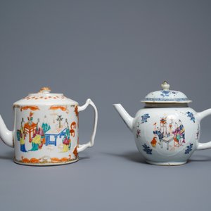Cinq tasses et soucoupes et deux théières en porcelaine de Chine famille rose, Yongzheng/Qianlong — photo 12