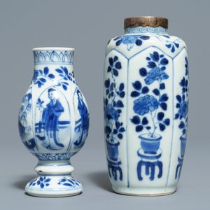 Cinq vases en porcelaine de Chine bleu et blanc, Kangxi — photo 3