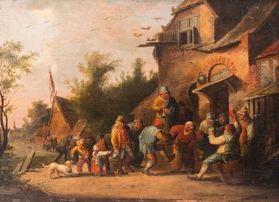Circle of Adriaen van Ostade (1610-1685): 'A kermess', oil on panel
