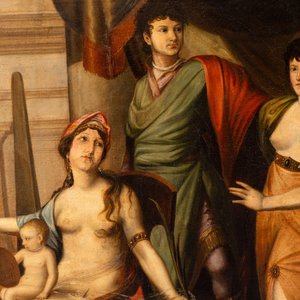 Circle of Jacques-Louis David (1748-1825): 'Amor & Aphrodite at the Shrine of Athena', oil on canvas, dated 1818 — photo 2