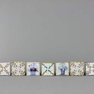 Collection de 9 carreaux polychromes, Bruxelles ou Lille, 18e — photo 1