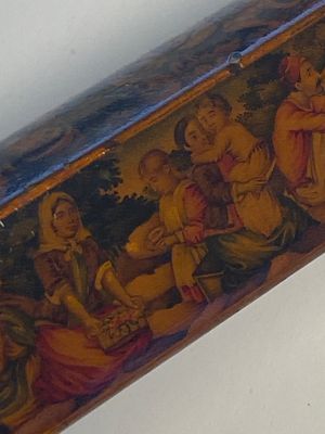 Collection de huit plumiers ou qalamdans en papier mâché laqué, art qajar, la Perse, 19ème — photo 69