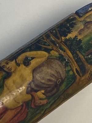 Collection de huit plumiers ou qalamdans en papier mâché laqué, art qajar, la Perse, 19ème — photo 93
