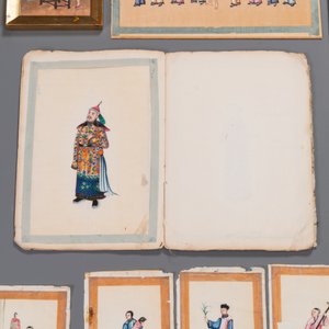 Collection variée de peintures sur papier de riz à décor des personnages, Chine, Canton, 19ème — photo 6