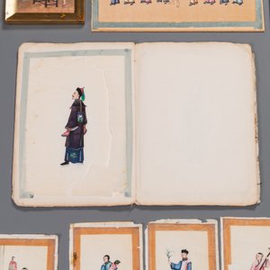 Collection variée de peintures sur papier de riz à décor des personnages, Chine, Canton, 19ème — photo 9