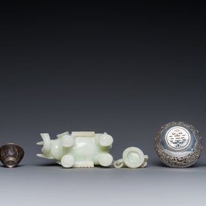 Collection variée de six objets, y compris jade et argent, Chine, 19/20ème — photo 5