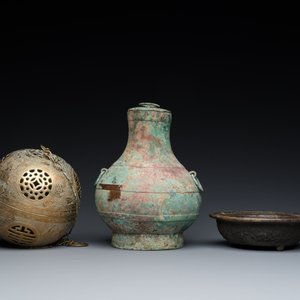 Collection variée en bois, bronze et cuivre, Chine et Tibet, 19/20ème — photo 8