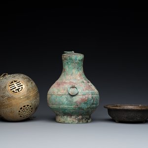 Collection variée en bois, bronze et cuivre, Chine et Tibet, 19/20ème — photo 9