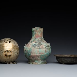 Collection variée en bois, bronze et cuivre, Chine et Tibet, 19/20ème — photo 10