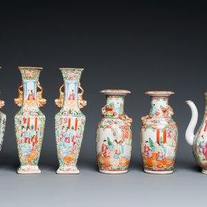Collection variée en porcelaine de Chine famille rose de Canton, 19ème — photo 2