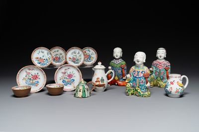 Collection variée en porcelaine de Chine famille rose et verte, 18/19ème