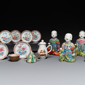 Collection variée en porcelaine de Chine famille rose et verte, 18/19ème — photo 1