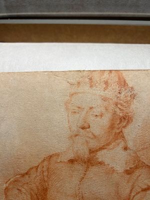 Cornelis Visscher II (1628-1658, attr. à): 'Portrait d'un roi', sanguine sur papier — photo 11