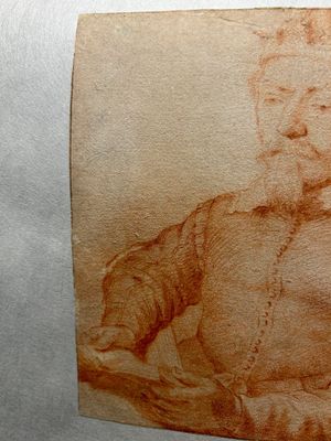 Cornelis Visscher II (1628-1658, attr. to): 'Portrait of a king', red chalk on paper — 照片 13
