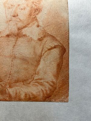 Cornelis Visscher II (1628-1658, toegeschr. aan): 'Portret van een koning', sanguine op papier — foto 19