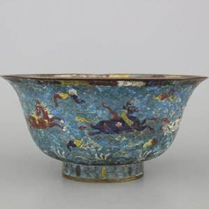 Coupe chinoise cloisonnée "Horses of Mu Wang", dynastie Ming — photo 1
