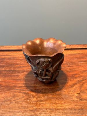 Coupe libatoire en bambou sculpté à décor de lotus, Chine, 17/18ème — photo 2
