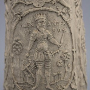 Cruche en grès dit 'schnelle', montures en étain, Siegburg, datée 1589 — photo 1