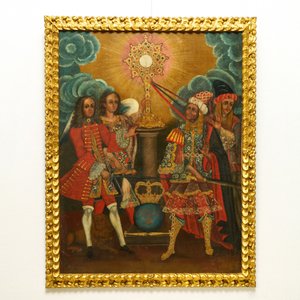 Cusco School, Peru: Emperor Charles II in defense of the Eucharist, oil on canvas, 17th C. — 照片 2