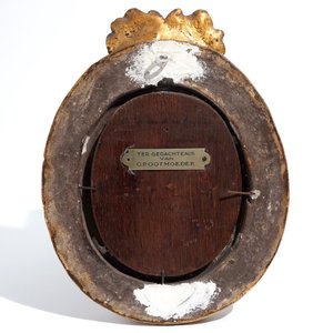 Daniel Seghers (Antwerpen, 1590-1661), toegeschreven, Christus Salvator Mundi in bloemenkrans, olie op paneel — foto 3