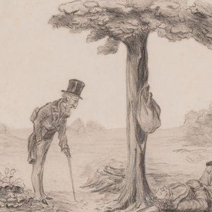 D'après Honoré Daumier (1808-1879): 'Le vagabond', crayon sur papier — photo 1