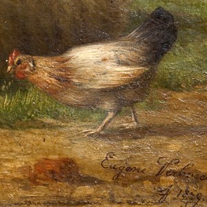 D'après Verboeckhoven, Eugène (Belgique, 1798-1881), Paysage aux moutons, daté 1879, huile sur panneau — photo 4